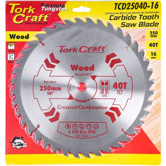Blade Tct 250 X 40t 16mm General Purpose Combination