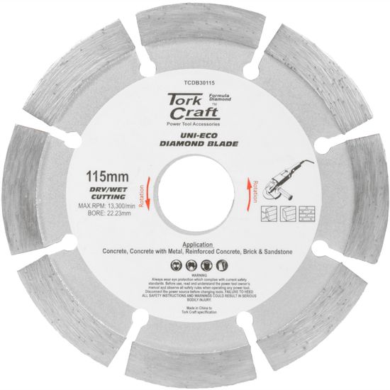 Diamond Blade Segm 115mm X 10mm Reinforced Concrete