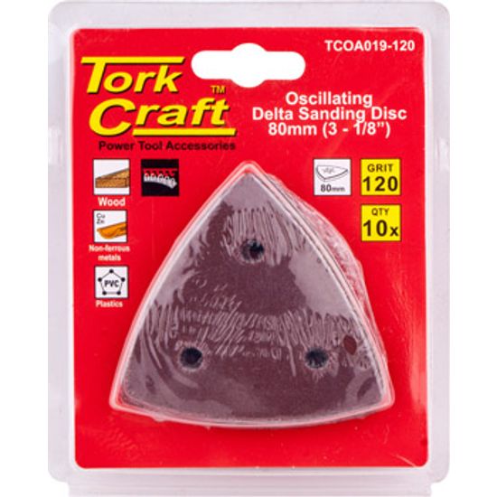 Oscillating Sandpaper A/o 80mm 10pc Delta Shape 120grit