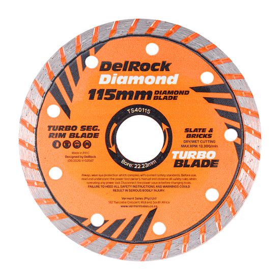 Diamond Blade 115mm Turbo DELROCK