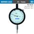 Dial Indicator 1mm 0.001mm Grad. Flat Back