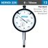 Shockproof Dial Indicator Flat Back 10mm