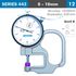 Thickness Gauge 10mm 0.02mm Acc. Steel Anvil 0.01mm Grad.