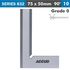 Beveled Edge Square 90 Deg. Grade 0 75x50mm