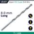 Hss Super Drill Bit Long 8 X 165mm Pouch