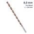 Timber Twist 8mm X 250 Long Wood Drill Bit Sleeved
