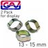 Hose Clamp Crimp Type 13-15mm 2pack