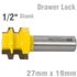 Drawer Lock 27mm X 19mm 1/2' Shank