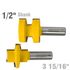 Glue Joint Set 38mm X 28mm 2 Piece Set 1/2' Shank