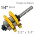 Tongue & Groove Assembly 3/8' X 1/4' 1/4' Shank