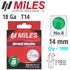 Galv Brad Nail T14 18g 14mm X 1000pcs MILES No8