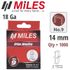 Galv Headless Pin 18g 14mm X 1000pcs MILES No9