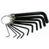 10pc Hex Allen Key Set On Key Ring Sizes- 1.5,2,2.5,3,4,5,5.5,6,8,10mm