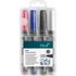 Permanent Marker 4pc Set 1-4mm Ass. Colors With Instant-white