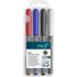 Permanent Pen 4pcs Set Medium Ass. Colors With Instant-white Pen