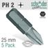 Phil.no.2x25mm Classic Ins.bit 5 Pack