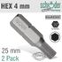 Hex/allen Ins.bit 4mm 2/pack