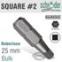 Sq.recess No.2x25mm Insert Bit