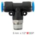 Pu Hose Fitting Tee 6mm-1/2 M