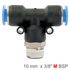 Pu Hose Fitting Tee 10mm-3/8 M