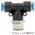 Pu Hose Fitting Tee 10mm-1/2 M
