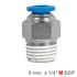 Pu Hose Fitting Straight Stud 6mm-1/4 M
