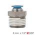 Pu Hose Fitting Straight Stud 8mm-1/2 M