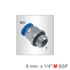 Pu Fitting Str. Stud W/o-ring 8mm-1/4 M