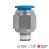 Pu Hose Fitting Straight Stud10mm-1/8 M