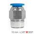 Pu Hose Fitting Straight Stud 10mm-3/8 M