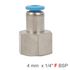 Pu Hose Fitting Straight Stud 4mm-1/4 F