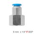 Pu Hose Fitting Straight Stud 6mm-1/4 F