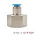 Pu Hose Fitting Straight Stud 6mm-1/2 F
