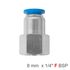 Pu Hose Fitting Straight Stud 8mm-1/4 F