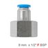 Pu Hose Fitting Straight Stud 8mm-1/2 F