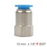 Pu Hose Fitting Straight Stud 10mm-1/8 F