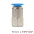 Pu Hose Fitting Straight Stud 10mm-1/4 F