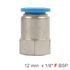 Pu Hose Fitting Straight Stud 12mm-1/8 F