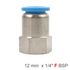 Pu Hose Fitting Straight Stud 12mm-1/4 F