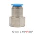 Pu Hose Fitting Straight Stud 12mm-1/2 F