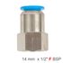 Pu Hose Fitting Straight Stud 14mm-1/2 F