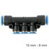 Pu Hose Fitting Manifold 10mm-8mm
