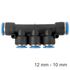 Pu Hose Fitting Manifold 12mm-10mm