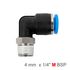 Elbow 4mm-1/4 M Pu Hose Fitting