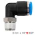 Elbow 6mm-1/8 M Pu Hose Fitting