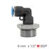 Elbow W/o-ring 6mm-1/2 M Pu Hose Fitting