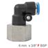 Pu Hose Fitting Elbow 6mm-3/8 F
