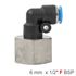 Pu Hose Fitting Elbow 6mm-1/2 F