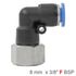 Pu Hose Fitting Elbow 8mm-3/8 F