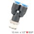 Pu Hose Fitting Y Joint 10mm-1/2 M